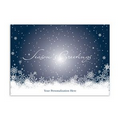 Flurried Greetings Holiday Card - Silver Lined White Envelope